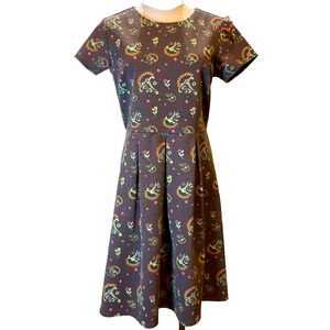 Matilda Jane 'Friends Forever' Dress Size M/Maja Ponte/Brown Floral/Knee Length